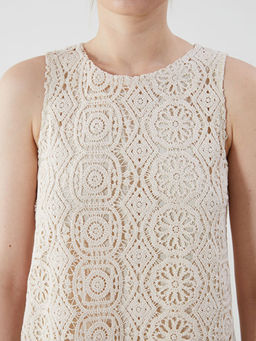 Bisiklet Yaka A Kesim Kro?e Mini Elbise