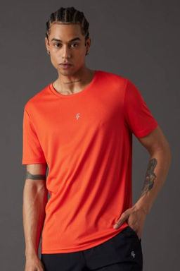 DeFactoFit Slim Fit Dar Kesim Bisiklet Yaka Bask?l? K?sa Kollu Sporcu Tisort