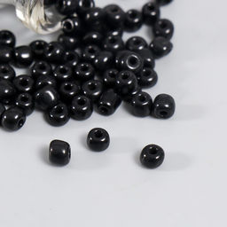 Цена за 2 шт. Бисер круглый 6/0 в бутылочке «Чёрная ночь» 20 г
