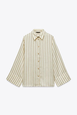 WIDE SLEEVE STRIPED BLOUSE - Zara фото 5