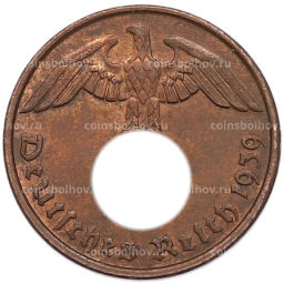 Монета 2 рейхспфеннига 1939 года G Германия