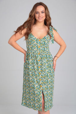 Платье Michel Chic 2130 зеленый, цветы  фото 5