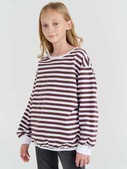 Свитшот облегченный Полоска Шоколад 7+ - Bungly фото 3