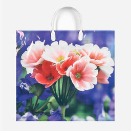 Цена за 10 шт. Пакет Ассорти цветы, полиэтиленовый с пластиковой ручкой, МИКС 100 мкм 38?35 см