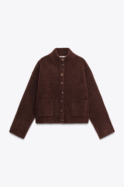 HIGH NECK KNIT CARDIGAN - Zara фото 7