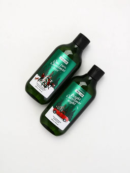 Подарочный набор новогодний: гель для душа, пена для ванны и мочалка, URAL LAB