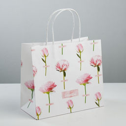 Пакет подарочный крафтовый, упаковка, You are beautiful, 25?22?12 см