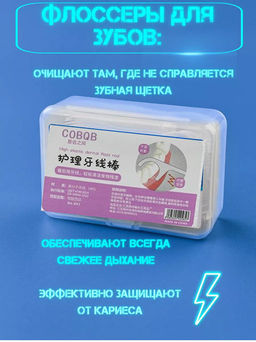 Флоссеры - Зубная нить с зубочисткой, 30 шт - Sadoer фото 2