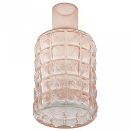 Ваза для цветов стеклянная "Альхес" 1,25л, д11,8см, h22,5см, форма "бутылка", малая, текстурная, "Скандик", грезы (Россия)