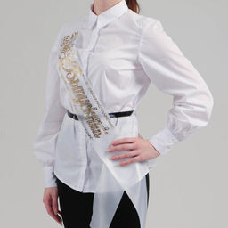 Цена за 5 шт. Лента Выпускник, шёлк белый фольга - Дарим Красиво фото 4