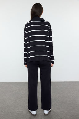 Lacivert Genis Kal?p Fermuarl? Triko Alt-Ust Tak?m TWOAW24AU00025