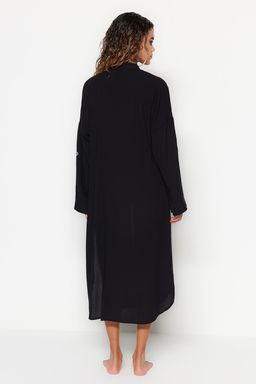 TRENDYOLMILLA Siyah Dokuma Y?rtmacl? Midi Plaj Elbisesi TBESS21EL3318  фото 5