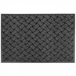 Коврик придверный "Крафт" 60х90см, ворс полиэфир, подложка вулканизированное ПВХ, влаговпитывающий, серый (Россия)