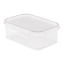 Контейнер для продуктов пластмассовый Прайм 1л, 19,5х14х6,5см, прямоугульный, на защелках, подходит для СВЧ (Россия)