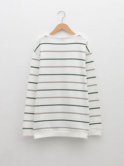 Bisiklet Yaka ?izgili Uzun Kollu Erkek ?ocuk Sweatshirt - Waikiki фото 2