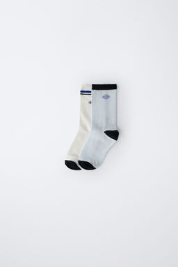 2-PACK OF LOGO AND STRIPE SOCKS