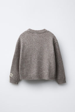 KNIT SWEATER WITH LACE BOWS - Zara фото 2