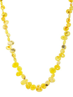 Оригинальные бусы из натурального балтийского медового янтаря Облепиха глянцевая