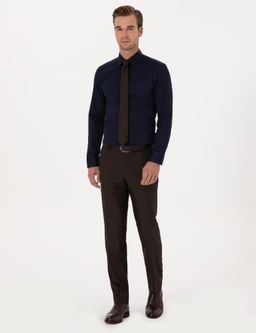 Lacivert Slim Fit Uzun Kollu Basic G_mlek - Cacharel фото 4