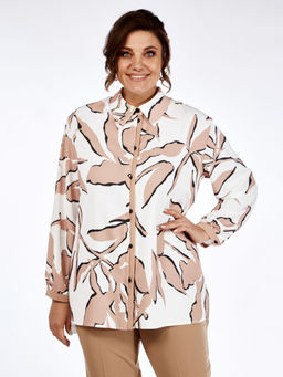 Костюм Элль стиль 2264W-Р белый/бежевый  фото 4