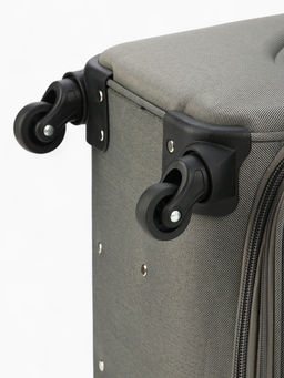 Чемодан на колёсах Royalbag большой 104 л (L), на молнии, с увеличением, кодовый замок, 4 колеса, серый