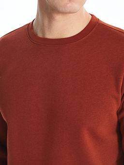 Bisiklet Yaka Uzun Kollu Erkek Kal?n Sweatshirt