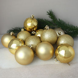 Елочные шары 12 штук 6 см / HX-13/2 /уп 60/ золото - Галеонтрейд фото 2