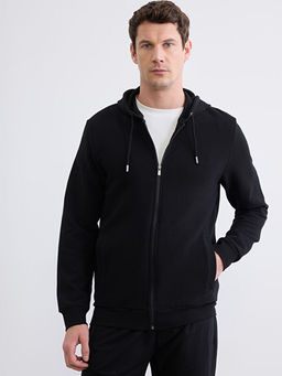 Kap??onlu Erkek Fermuarl? Sweatshirt