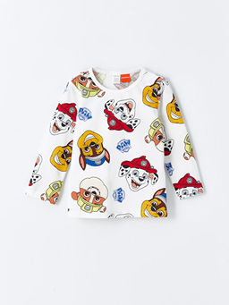 Bisiklet Yaka Uzun Kollu Paw Patrol Bask?l? Erkek Bebek Pijama Tak?m - Waikiki фото 2