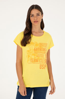 Женская желтая футболка - U.s. polo assn фото 3