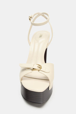 SANDALIA PLATAFORMA HEBILLA / Blanco Crudo - Zara фото 4