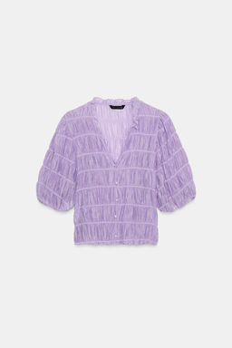 BLUSA NIDO DE ABEJA / Lila claro - Zara фото 6