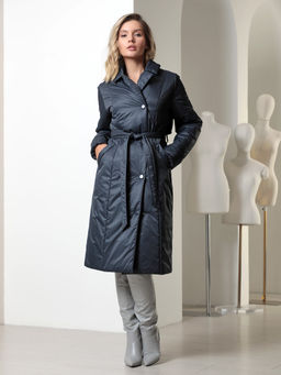 Пальто дем. т.синий - Dizzyway фото 2