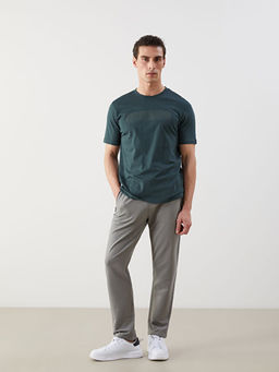 Bisiklet Yaka Bask?l? Penye Erkek Ti??rt