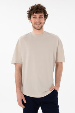 Erkek Long Fit Bisiklet Yaka Ta_ Basic Ti__rt Sepette S_rpriz _ndirim