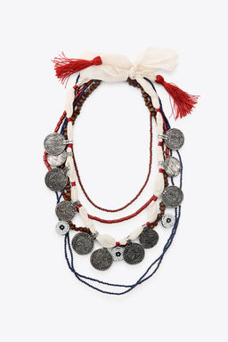 PACK OF 3 BEADED MEDALLION NECKLACES - Zara фото 2