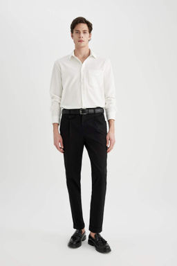 Twill Pantolon Tapered Fit Cepli Basic Duz Duble Paca - Defacto фото 4