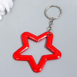 Цена за 12 шт. Брелок пластик светоотражающий "Звёздочка" МИКС 5,8х5,5 см