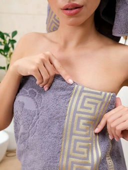 Махровое полотенце Эллада- серая дымка 50*90 см. хлопок 100% - Лен поволжья фото 2