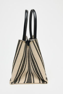 STRIPED CANVAS TOTE BAG - Zara фото 5