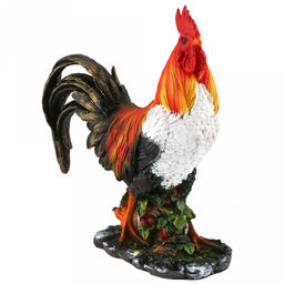 Скульптура-фигура для сада из полистоуна "Петух на бочке" 39х17х45см (Россия)