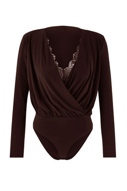 Kahverengi Duz Kruvaze Uzun Orme Sandy Y?lbas? Body TPRAW26BD00029