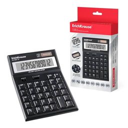 АКЦИЯ Цена за 1 шт. Калькулятор настольный 12-разрядов ErichKrause PC-key KC-500-12 Classic, черный (в коробке по 1 шт.)