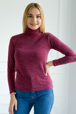 Водолазка женская из ангоры однотонной Беатрисса2 бордо - Амадэль фото 6