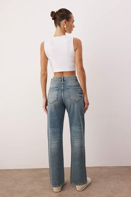 Mavi Yuksek Bel YENI MOM %100 Pamuk Non-Stretch Jeans TWOAW26JE00273