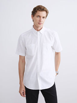 Regular Fit K?sa Kollu Arm?rl? Erkek Dokulu G?mlek