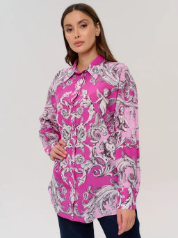 Рубашка женская 12421-33013 multicolor-pink