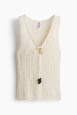 Top en punto pointelle con lazada - H&m фото 3