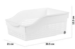 Контейнер хозяйственный 30,5*21*12,5 см Лофт белый на колесах широкий (модель - 622006) - Elan gallery фото 2