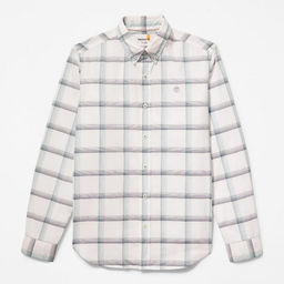 Мужская рубашка Timberland Shirt Eastham River Stretch Poplin Check Regular белая  фото 6